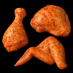 Poulet mariné halal : cuisses, pilons et ailes marinés – O'Boucher Saint-Brieuc